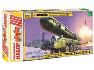Сборная модель ZVEZDA Российский РКСН &quot;Тополь&quot;, подарочный набор, 1/72