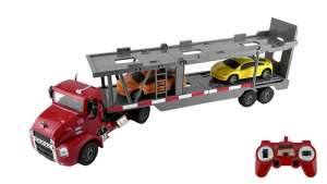 Грузовик-автовоз на радиоуправлении Mack Car Transporter с 2 автомобилями 1:26