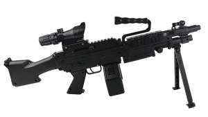 Пулемет M249 стрелящий орбизами